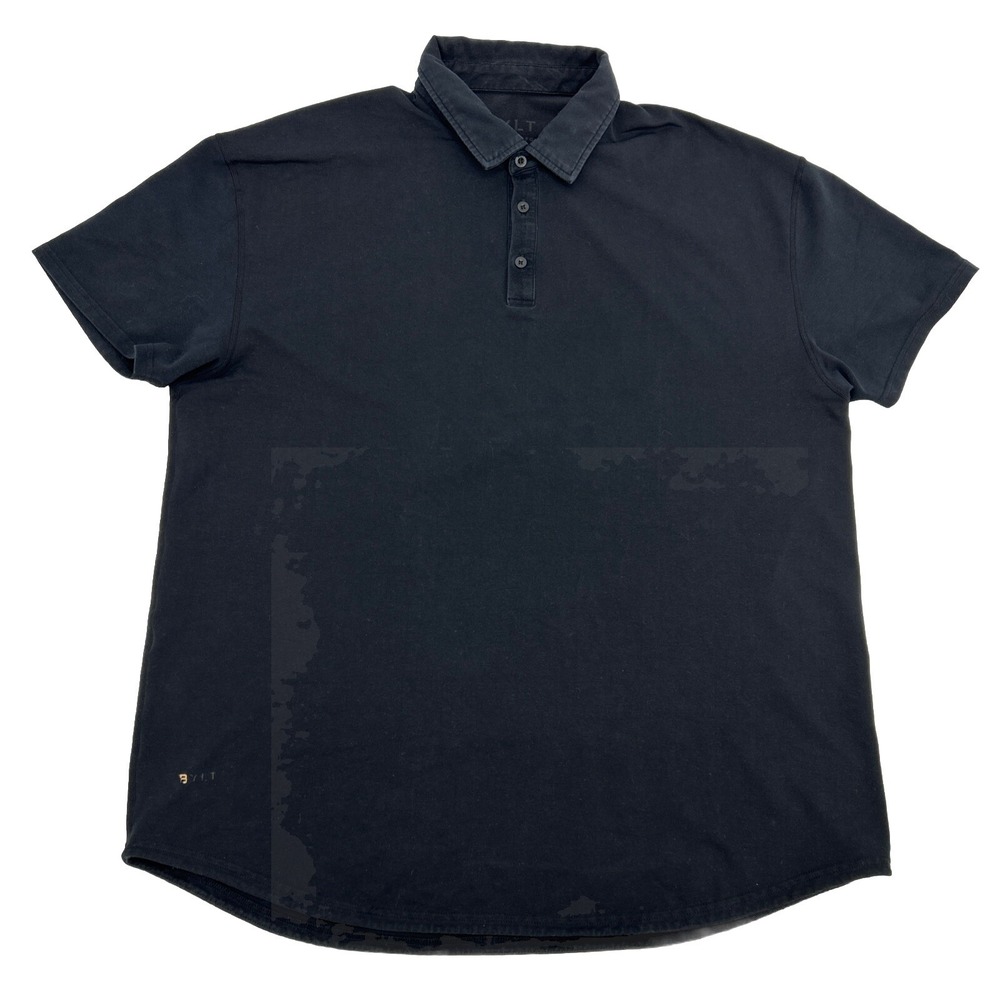 BYLT Drop Cut Lux Shirt Men's XXL 2XL Black Short Sleeve Polo